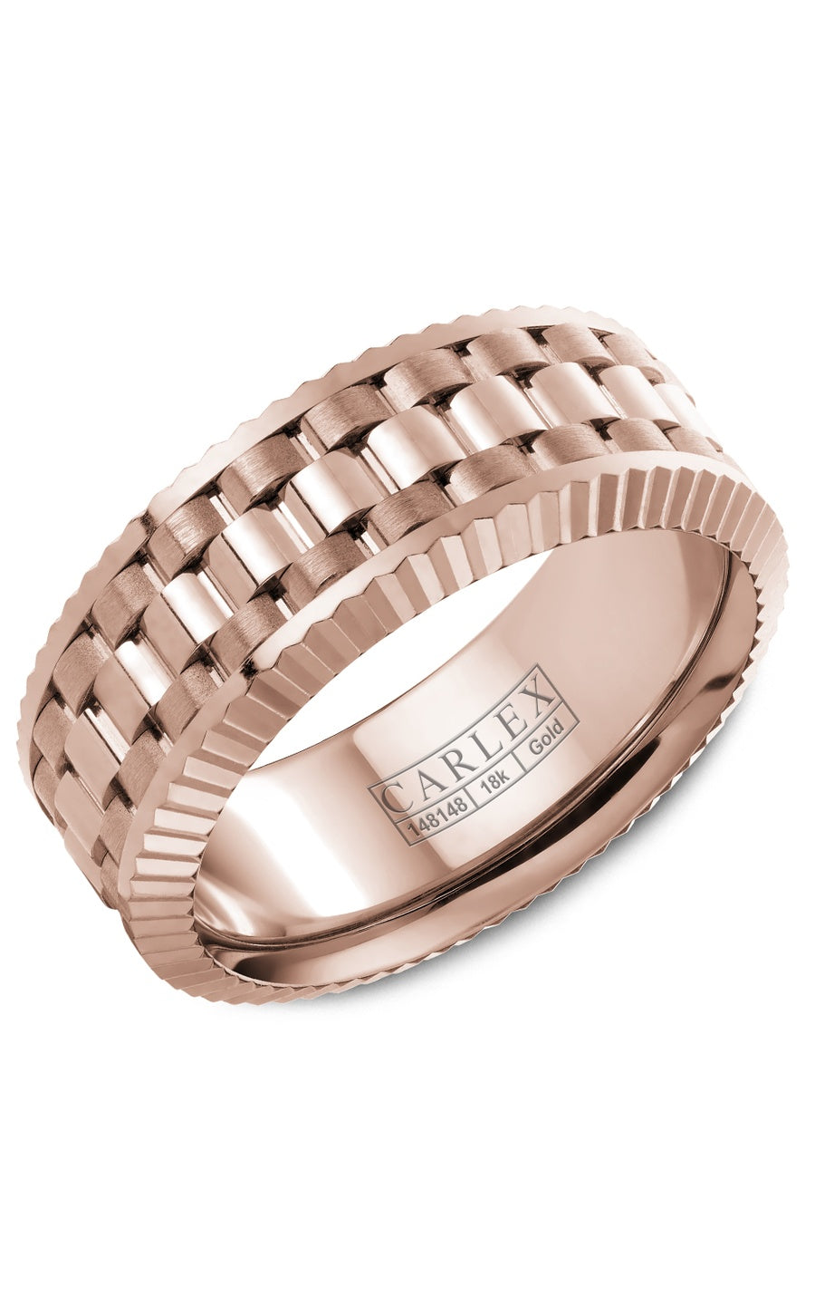 18K White Gold Gents Plain Wedding Band