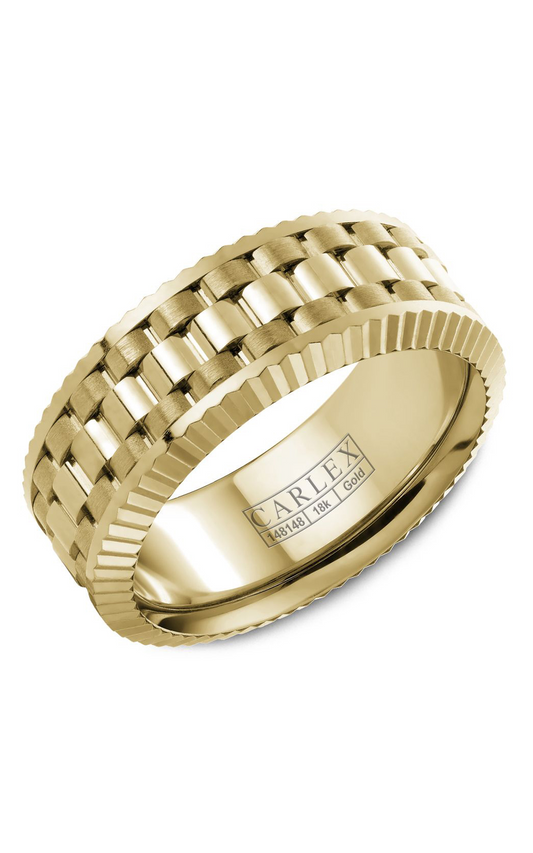 18K Yellow Gold Gents Wedding Band