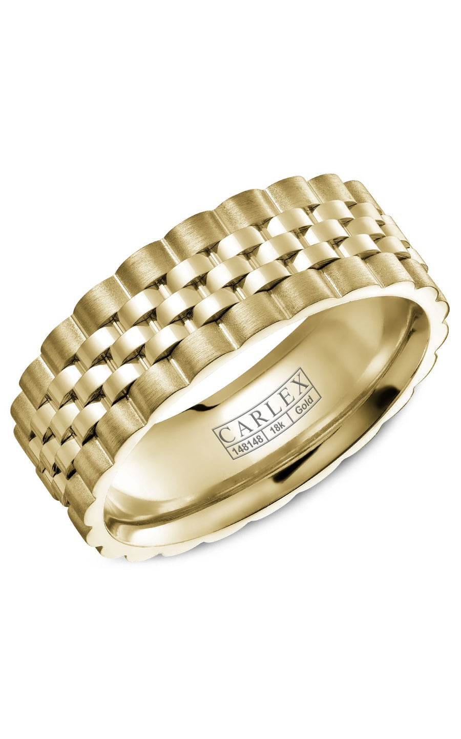 18K White Gold Gents Plain Wedding Band