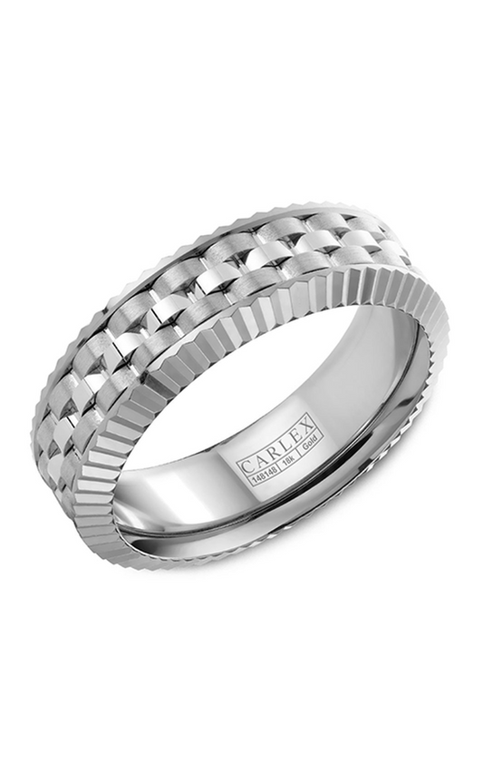 18K White Gold Gents Wedding Band