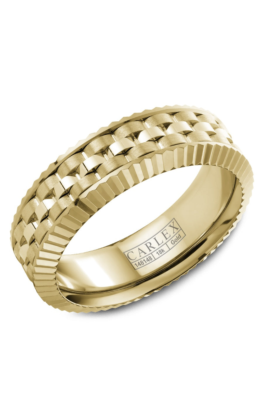 18K White Gold Gents Plain Wedding Band