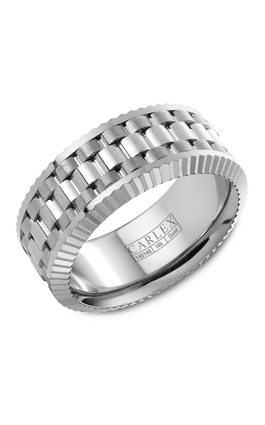18K White Gold Gents Wedding Band