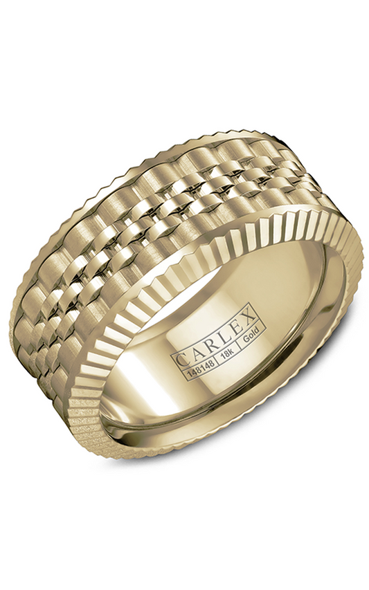 18K Yellow Gold Gents Wedding Band