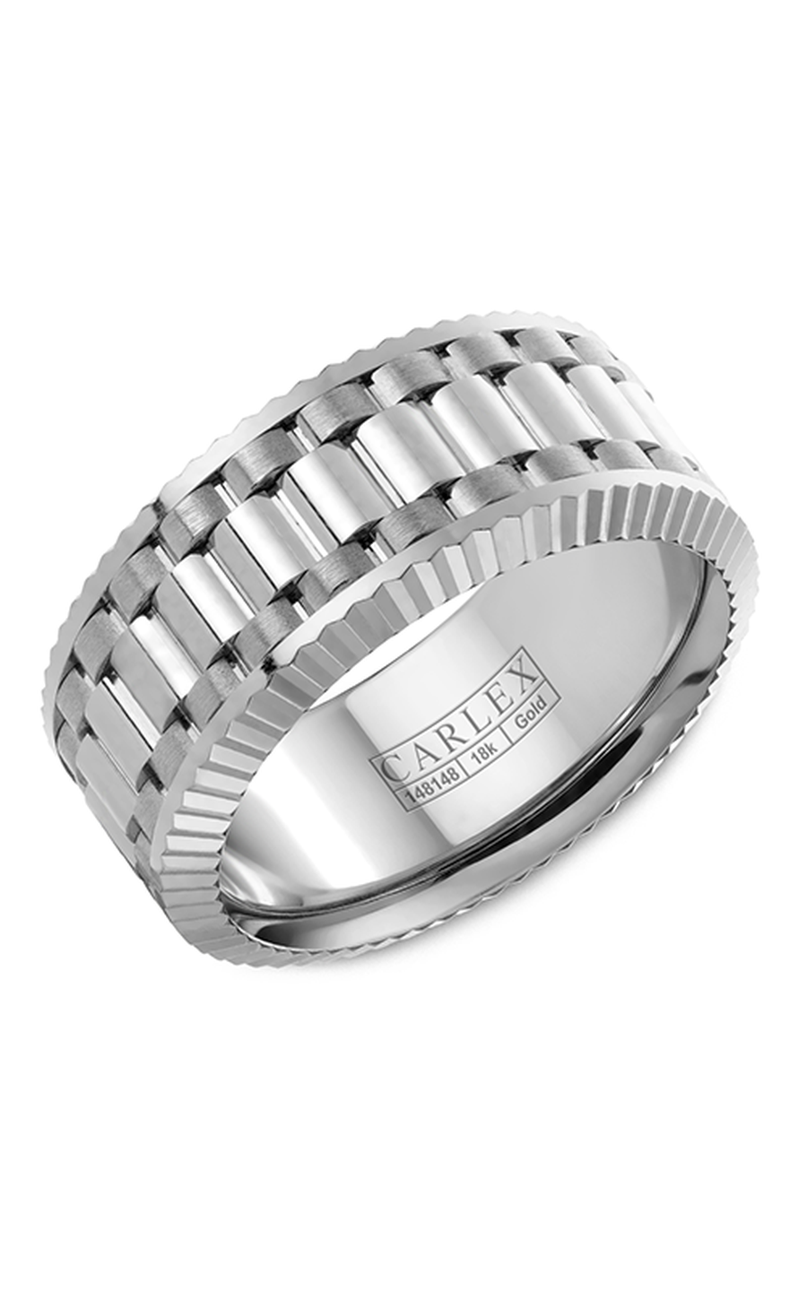 18K White Gold Gents Wedding Band