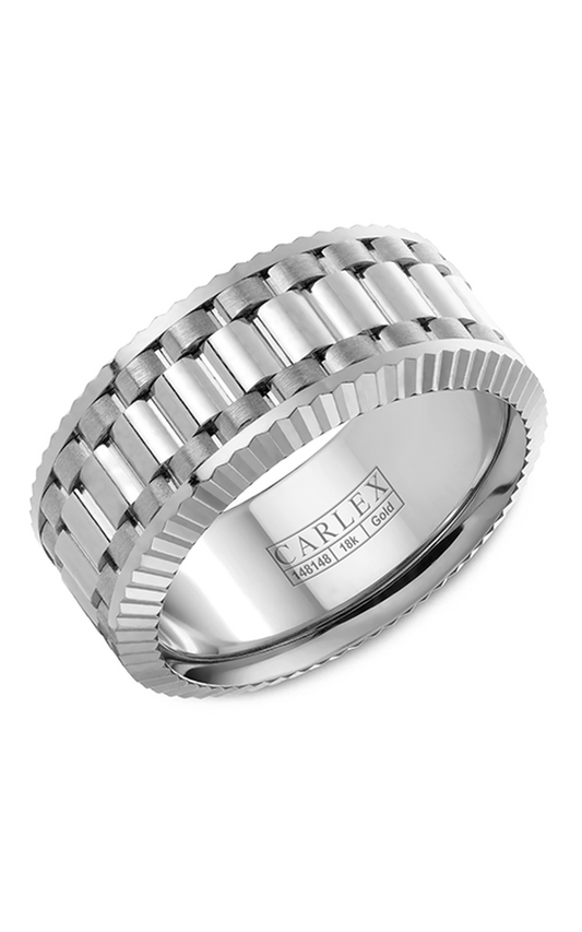 18K White Gold Gents Wedding Band