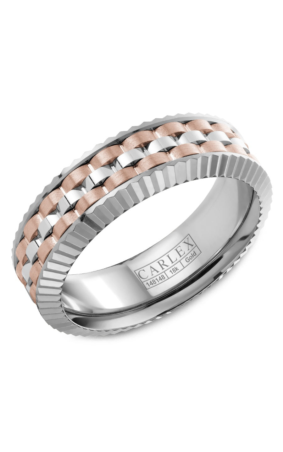 18K White Gold Gents Plain Wedding Band