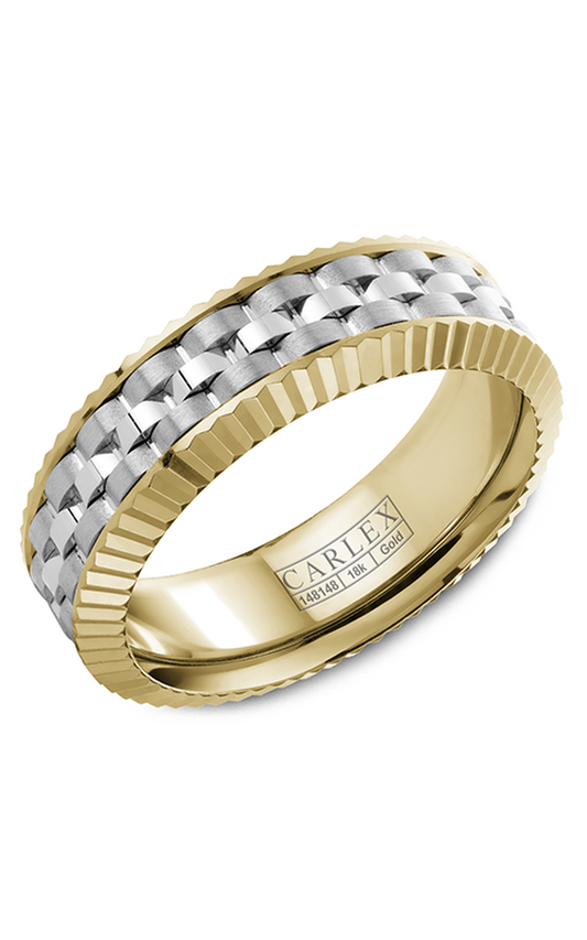 14K White Gold and 14K Yellow Gold Gents Wedding Band