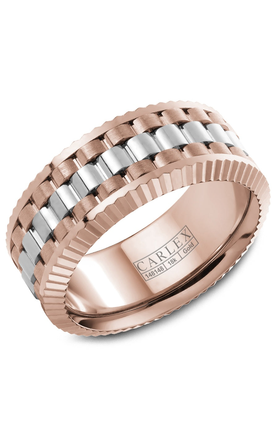 18K White Gold Gents Plain Wedding Band