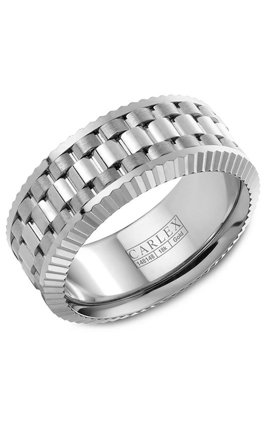 14K White Gold Gents Wedding Band