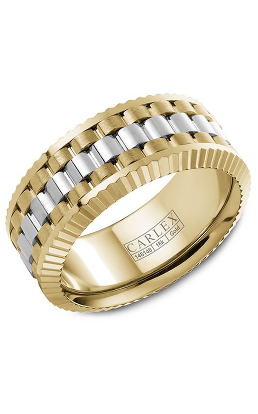 14K White Gold and 14K Yellow Gold Gents Wedding Band