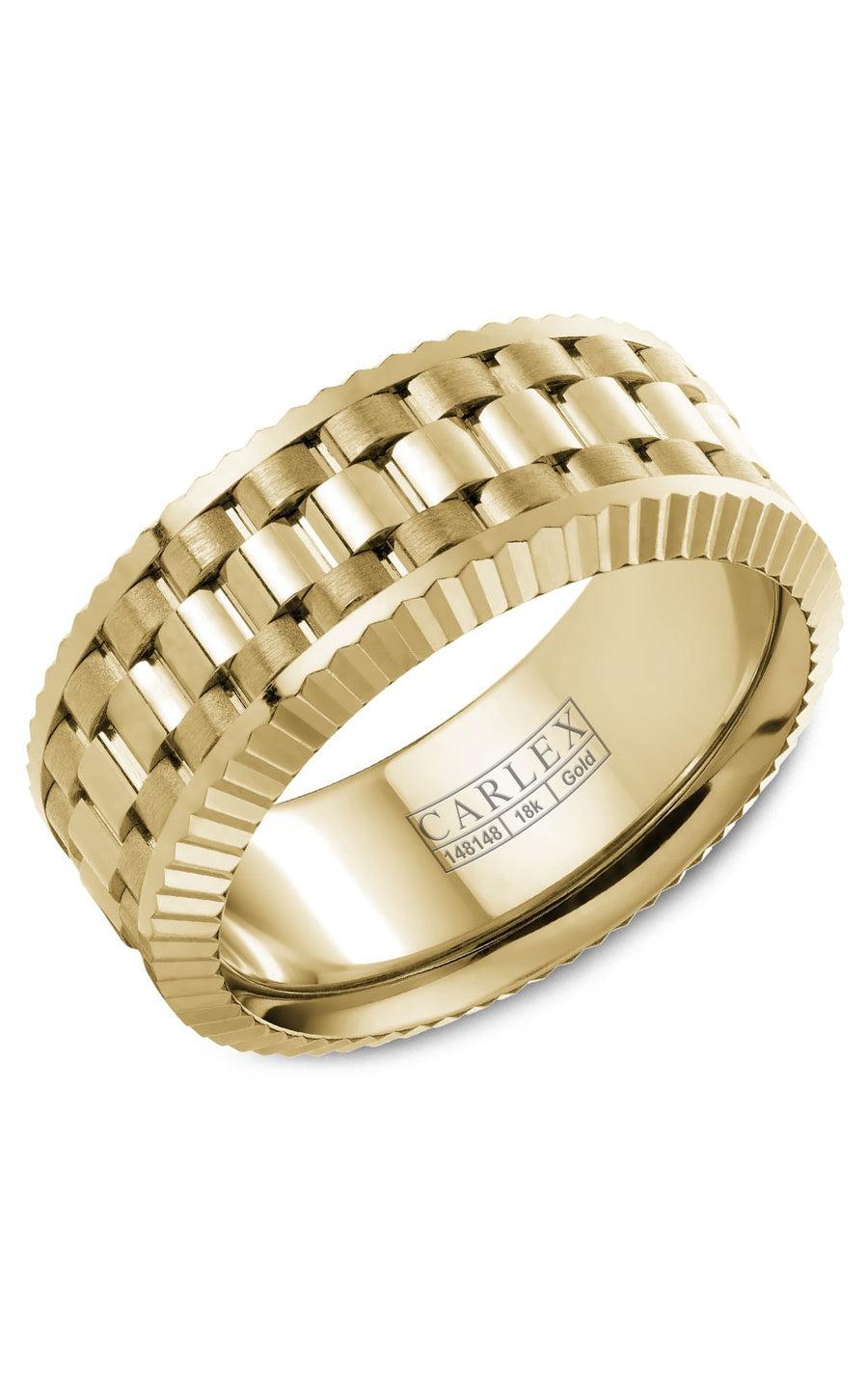 18K White Gold Gents Plain Wedding Band