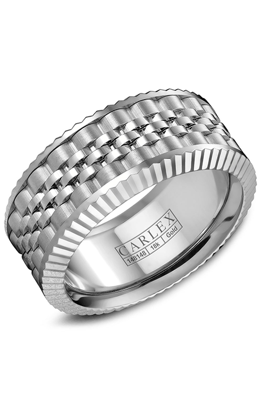 14K White Gold Gents Wedding Band