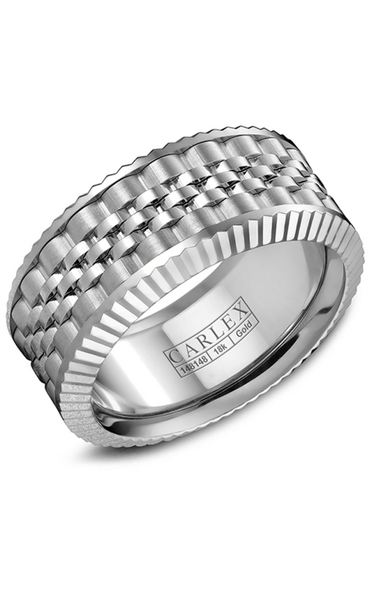 14K White Gold Gents Wedding Band