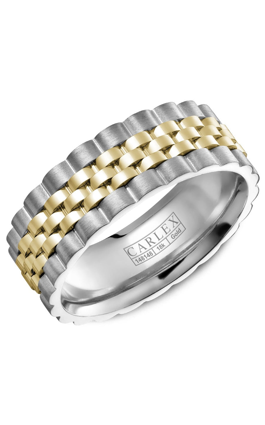 18K White Gold Gents Plain Wedding Band