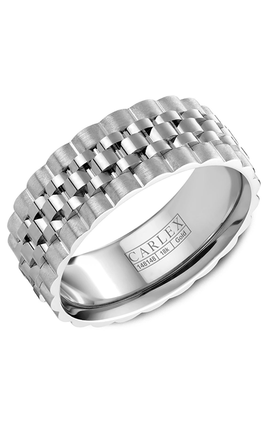 18K White Gold Gents Wedding Band