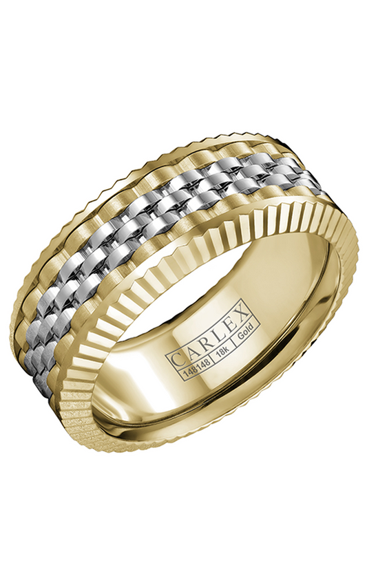 14K White Gold and 14K Yellow Gold Gents Wedding Band