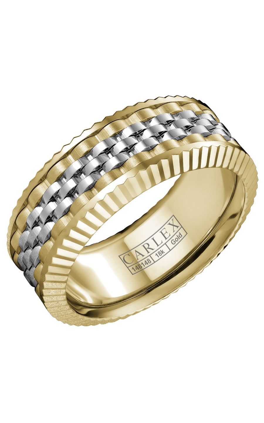 18K White Gold Gents Plain Wedding Band