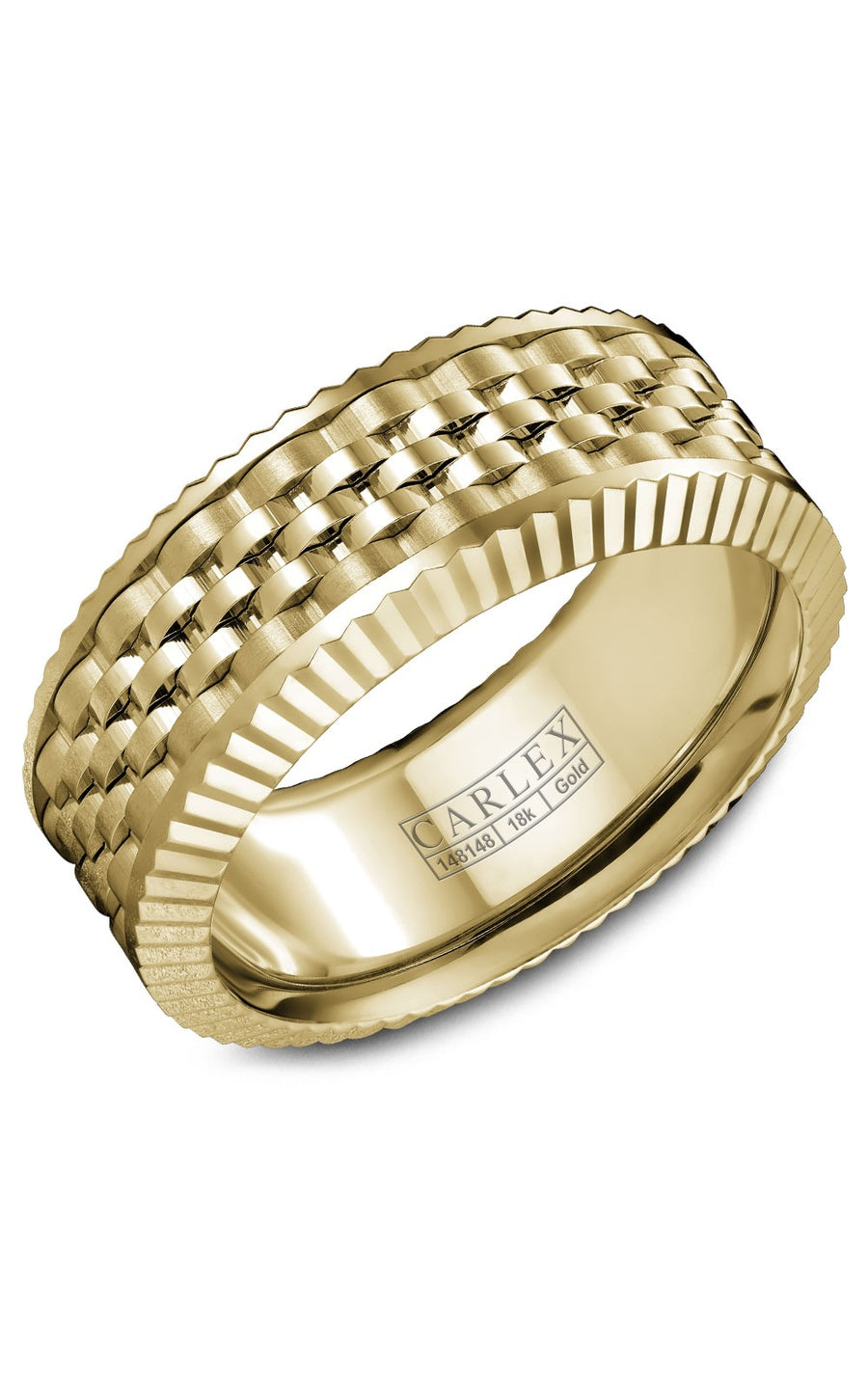 18K White Gold Gents Plain Wedding Band