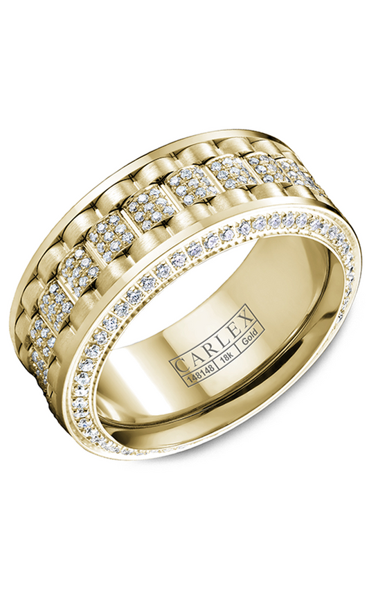 18K Yellow Gold Gents Round Wedding Band