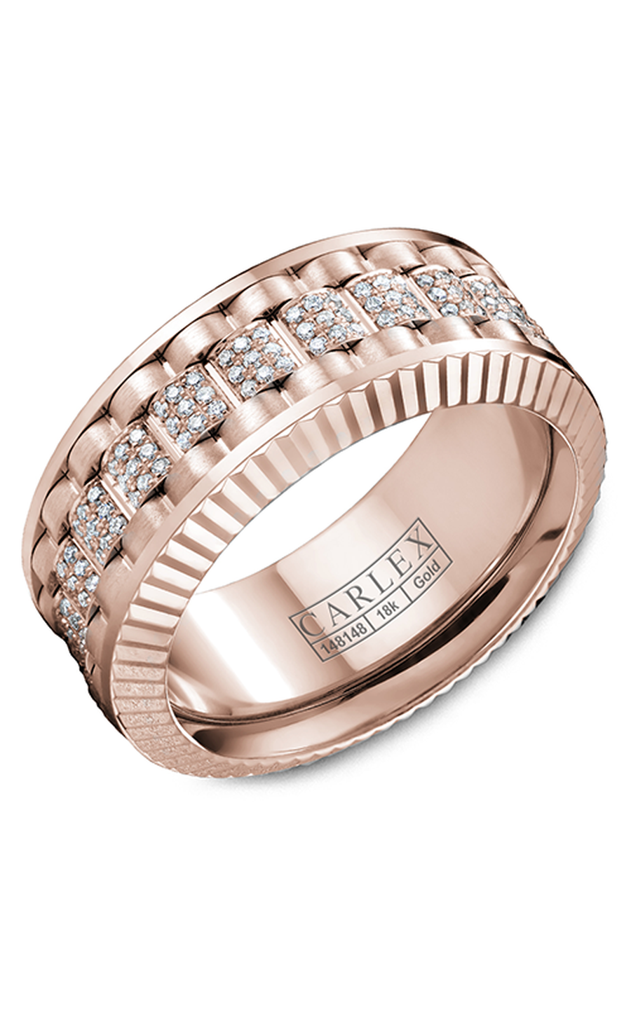 18K Rose Gold Gents Round Wedding Band