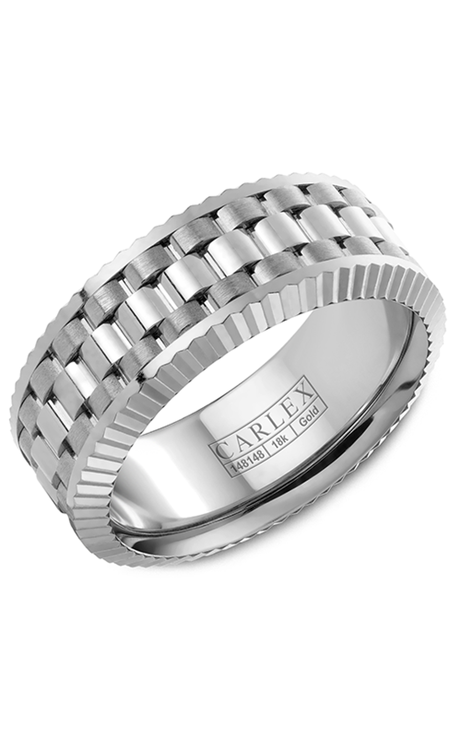 14K White Gold Gents Wedding Band
