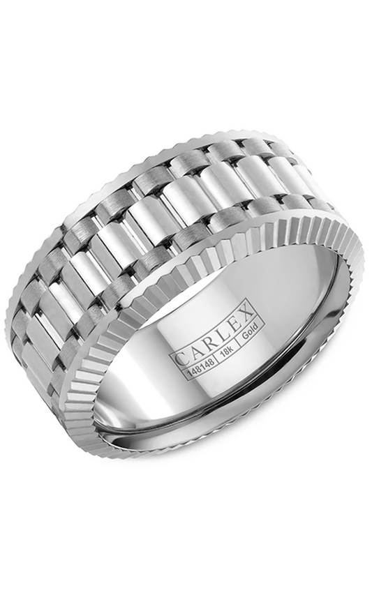 14K White Gold Gents Wedding Band