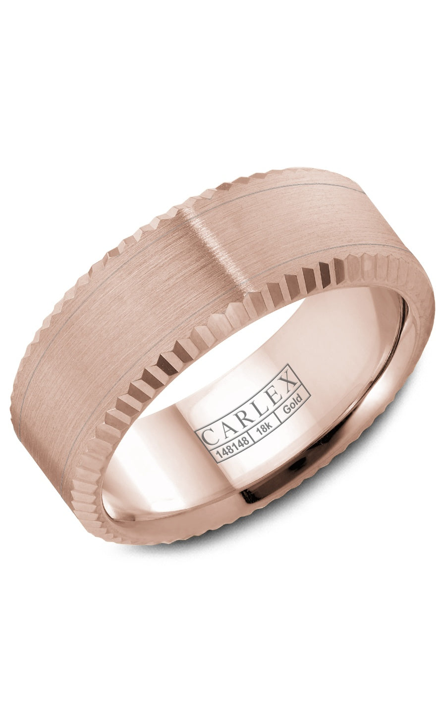 18K White Gold Gents Plain Wedding Band