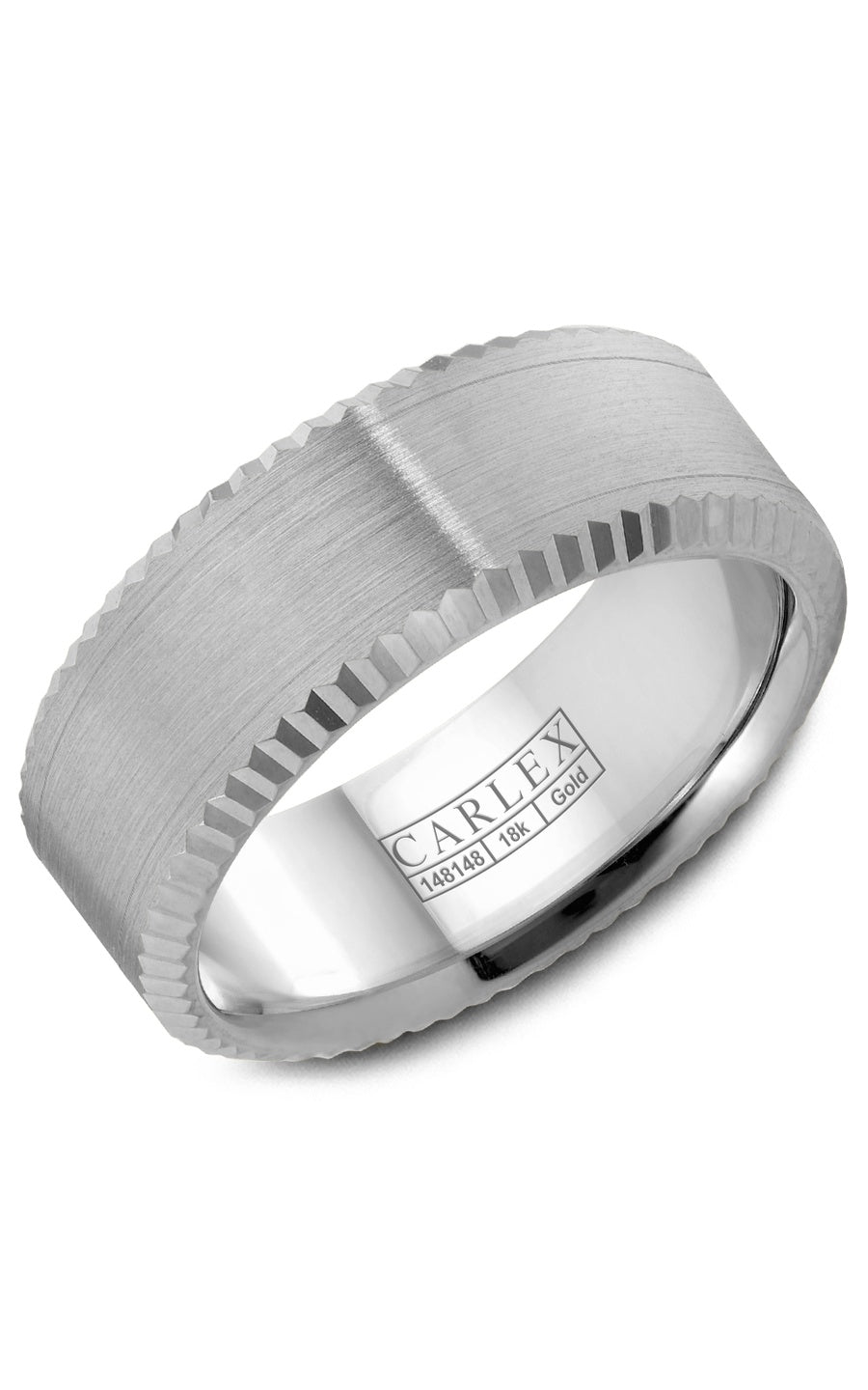 18K White Gold Gents Plain Wedding Band