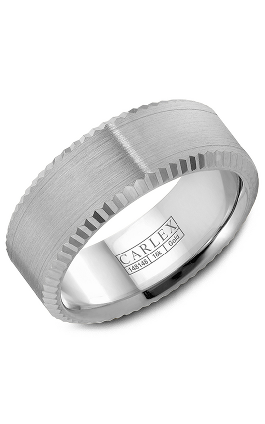 18K White Gold Gents Wedding Band