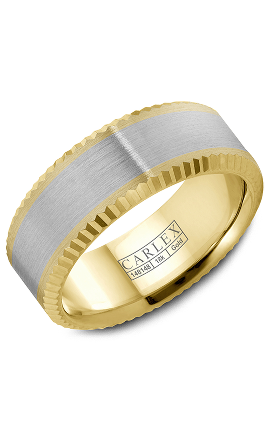 18K White Gold and 18K Yellow Gold Gents Wedding Band