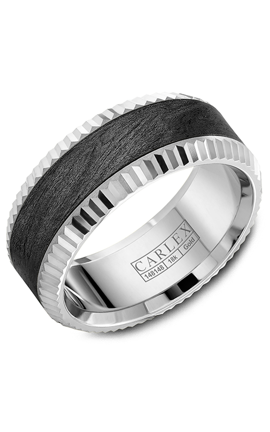 18K White Gold Gents Wedding Band
