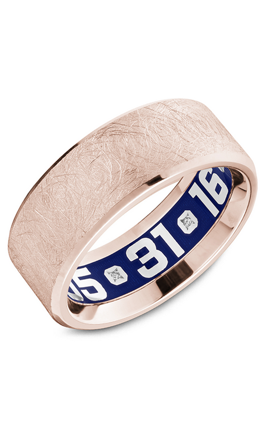 18K Rose Gold Gents Round Wedding Band