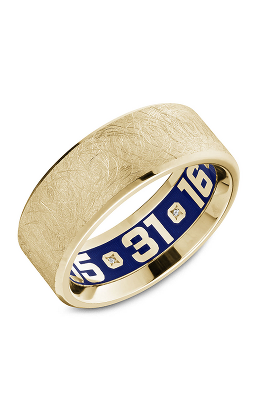 18K Yellow Gold Gents Round Wedding Band