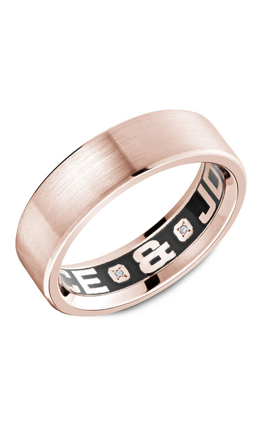 18K Rose Gold Gents Round Wedding Band