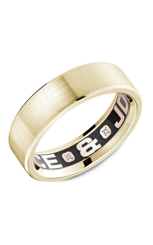 18K Yellow Gold Gents Round Wedding Band