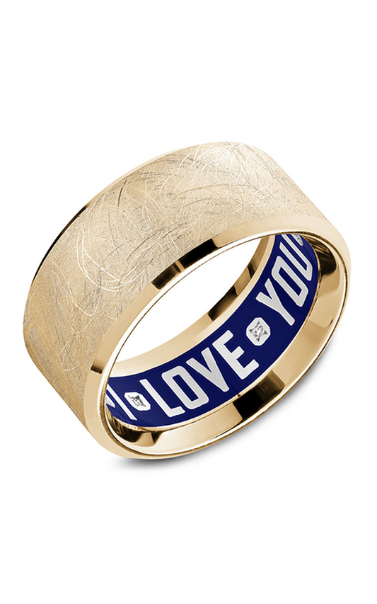 18K Yellow Gold Gents Round Wedding Band