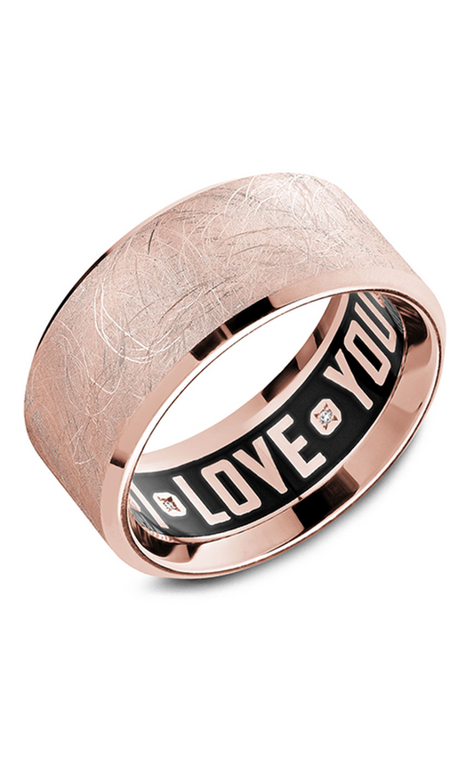 18K Rose Gold Gents Round Wedding Band