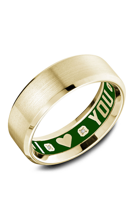 18K Yellow Gold Gents Round Wedding Band