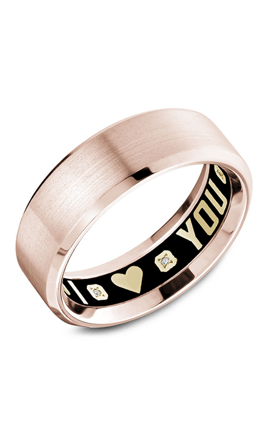 18K Rose Gold Gents Round Wedding Band