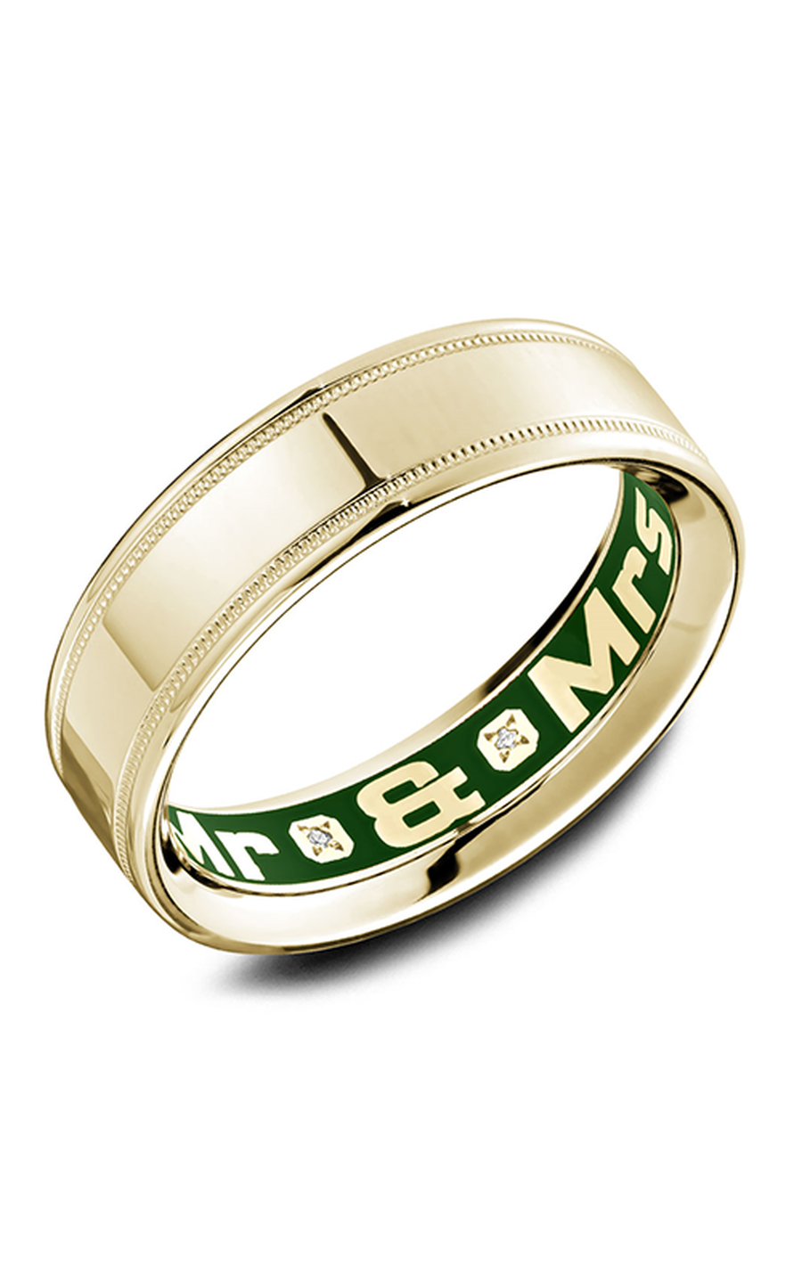 18K Yellow Gold Gents Round Wedding Band