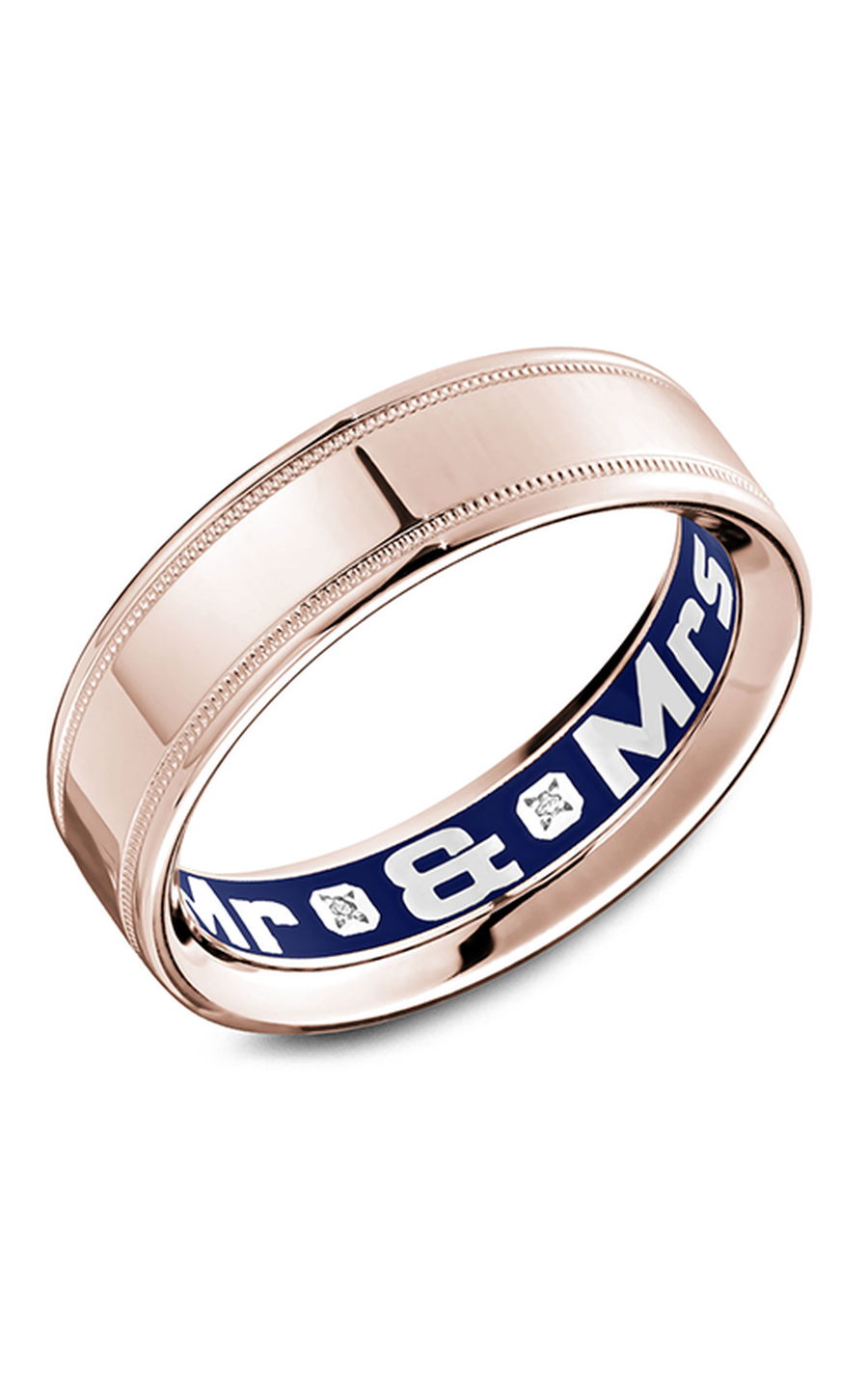 18K Rose Gold Gents Round Wedding Band