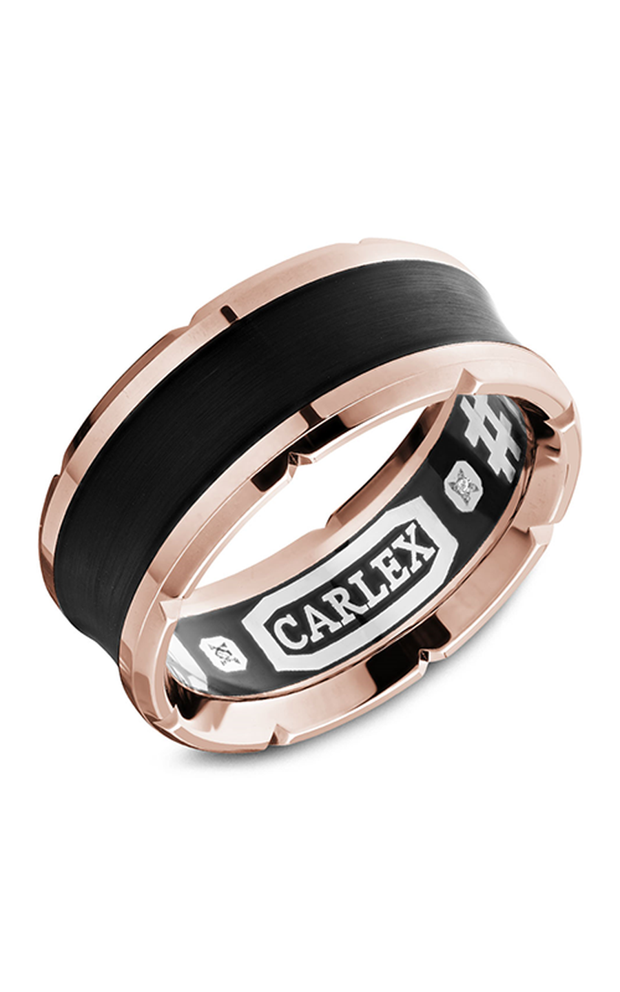 18K Rose Gold Gents Round Wedding Band