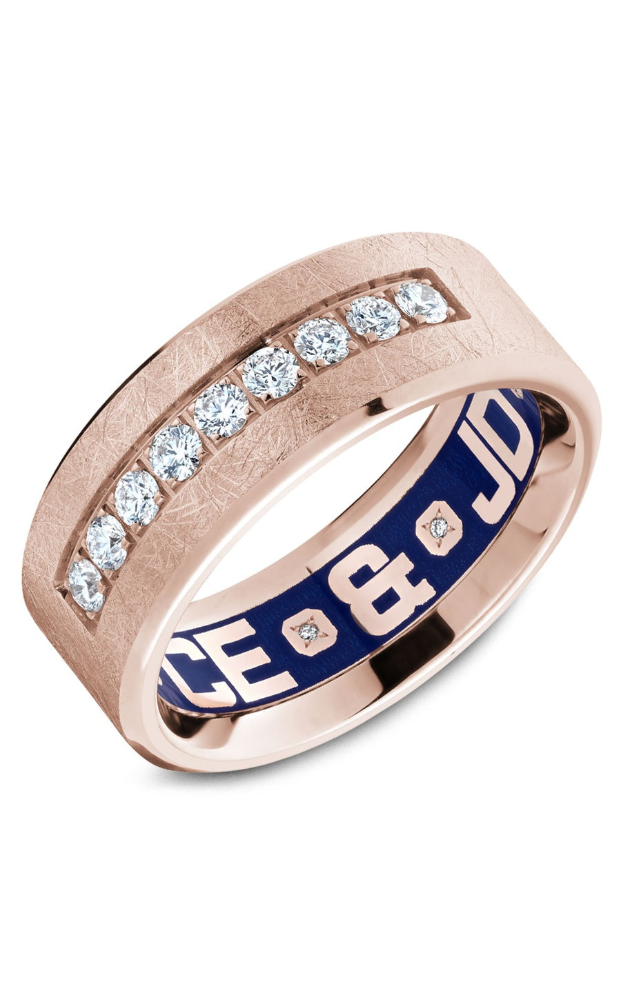 18K White Gold Gents Round Diamond Wedding Band