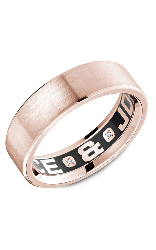 14K Rose Gold Gents Round Wedding Band