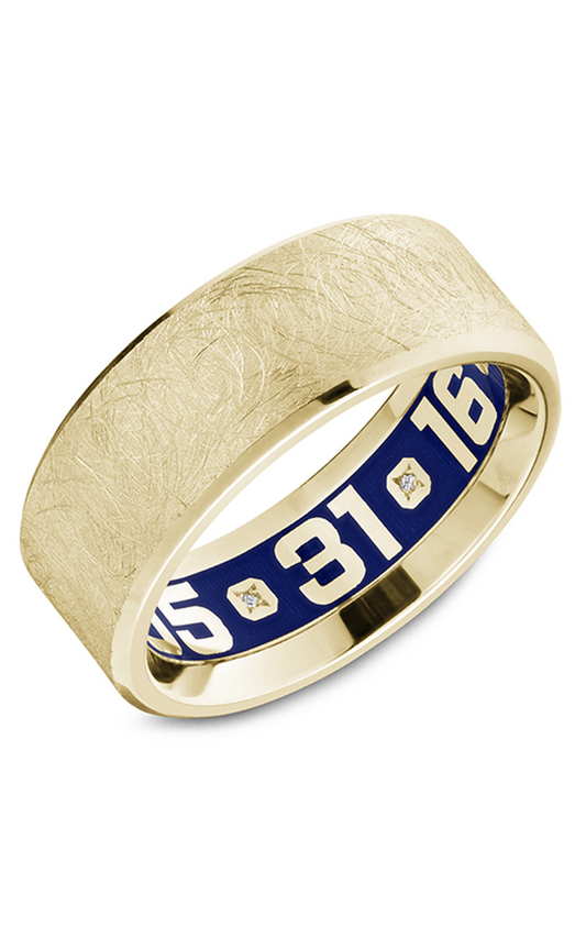 14K Yellow Gold Gents Round Wedding Band
