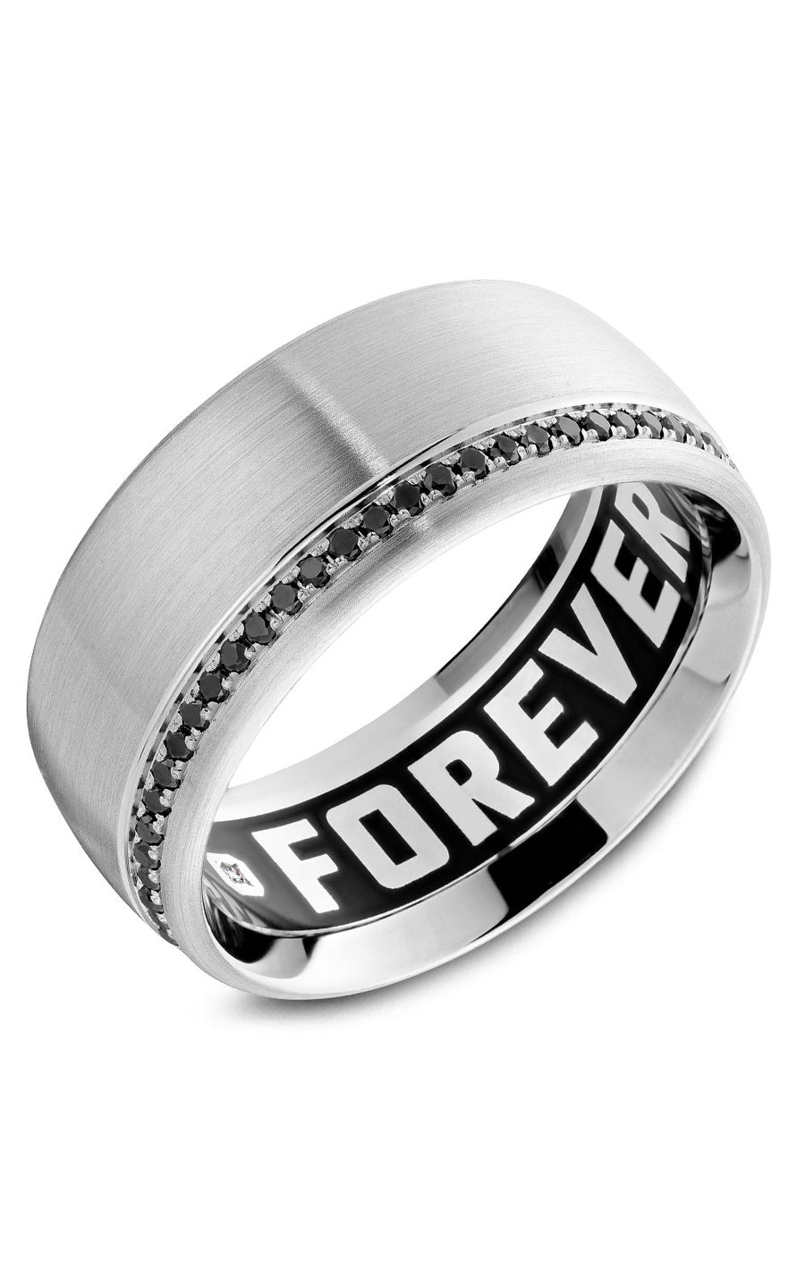 18K White Gold Gents Round Diamond Wedding Band