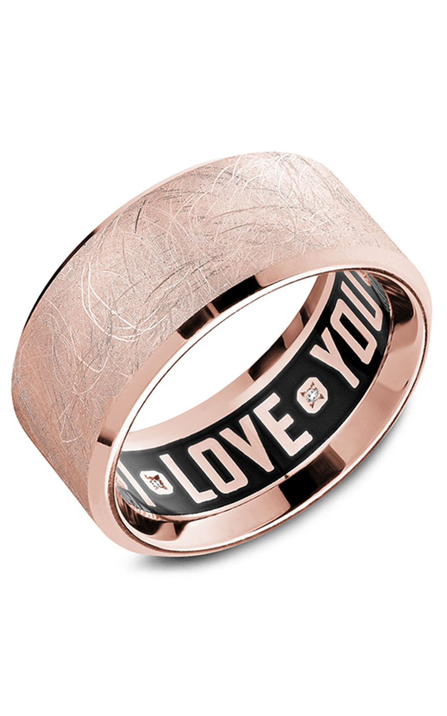 14K Rose Gold Gents Round Wedding Band