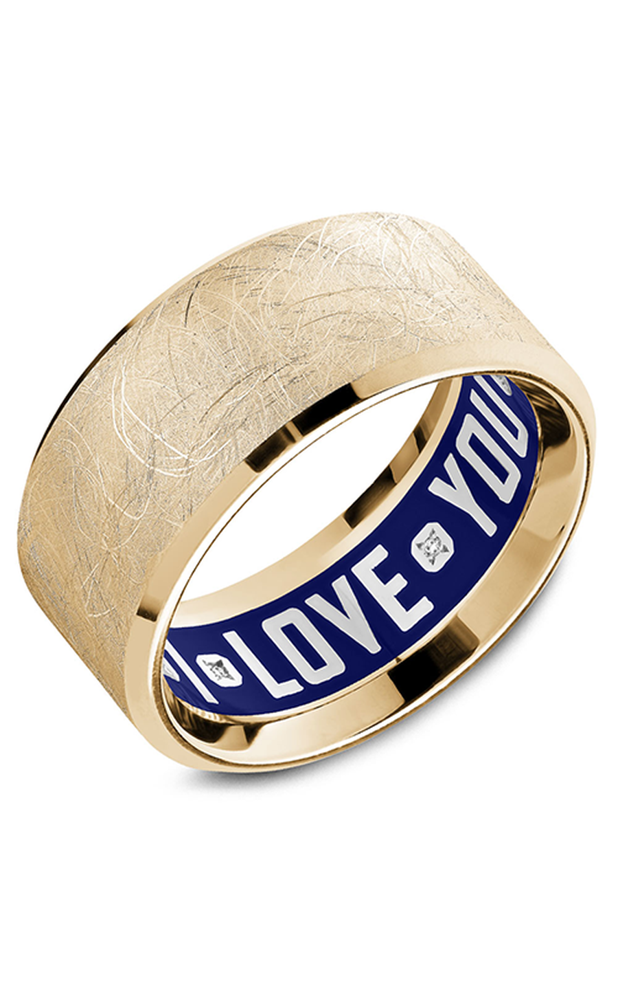 14K Yellow Gold Gents Round Wedding Band