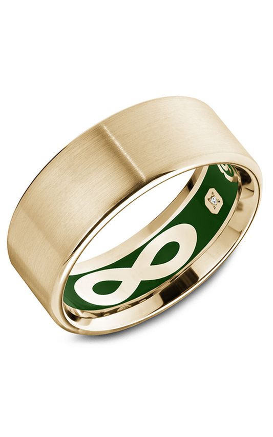 14K White Gold Gents Round Wedding Band