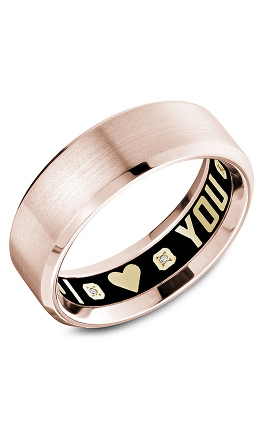 14K Rose Gold Gents Round Wedding Band